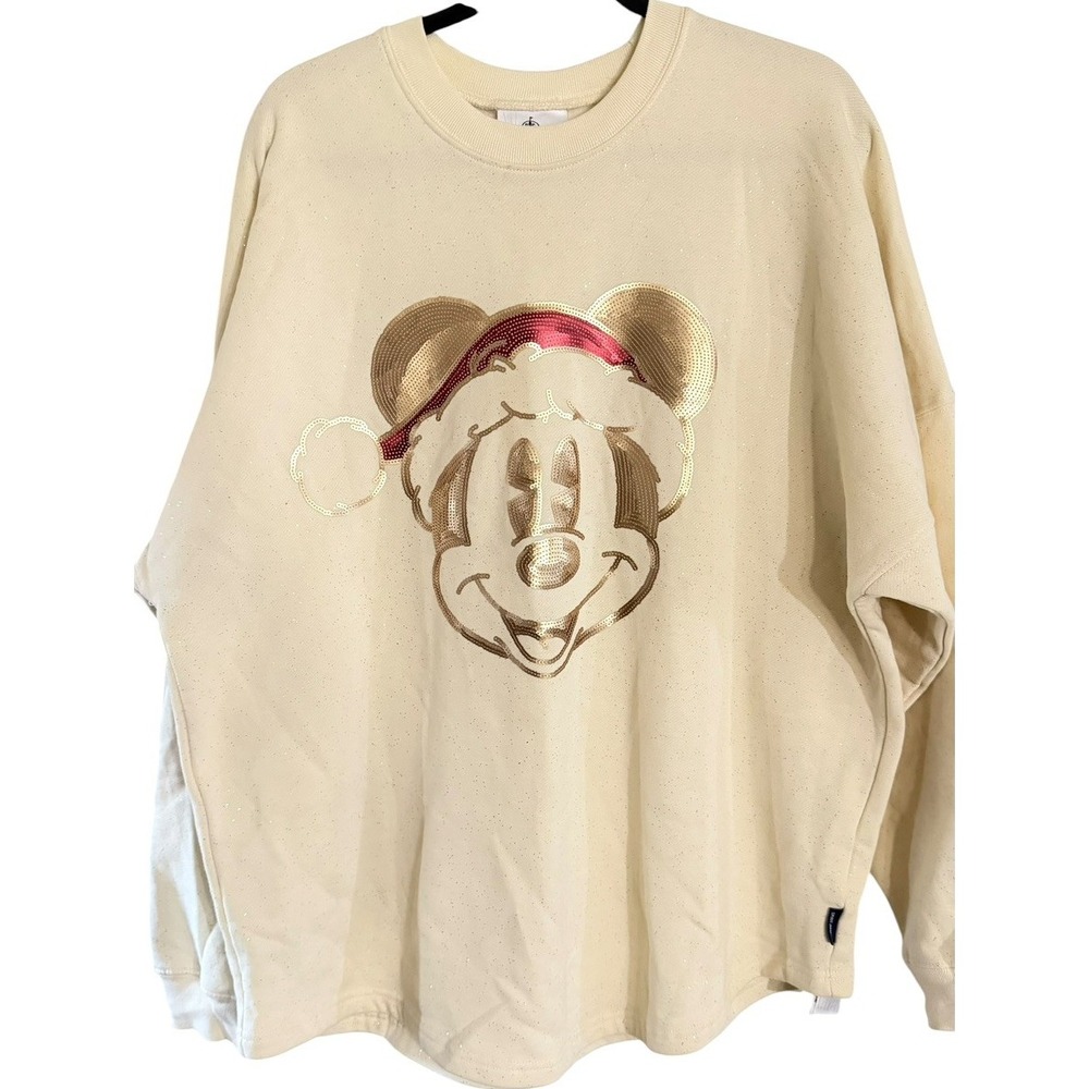 Disneyland Disney Parks Holiday Christmas Mickey Santa Sequin Spirit Jersey XL